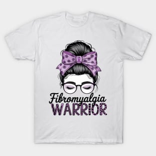 Fibromyalgia Awareness Messy Bun T-Shirt